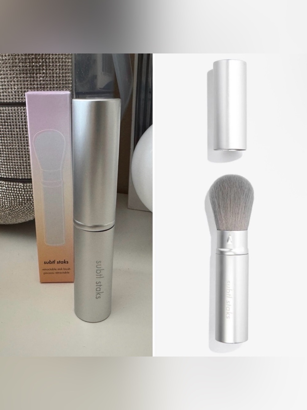 SUBTL Staks Stak Brush BFF Silver Retractable Stak Brush